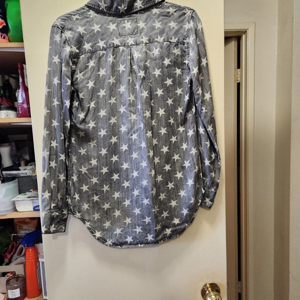Rails Chambray Star Print Button Down Shirt - image 4